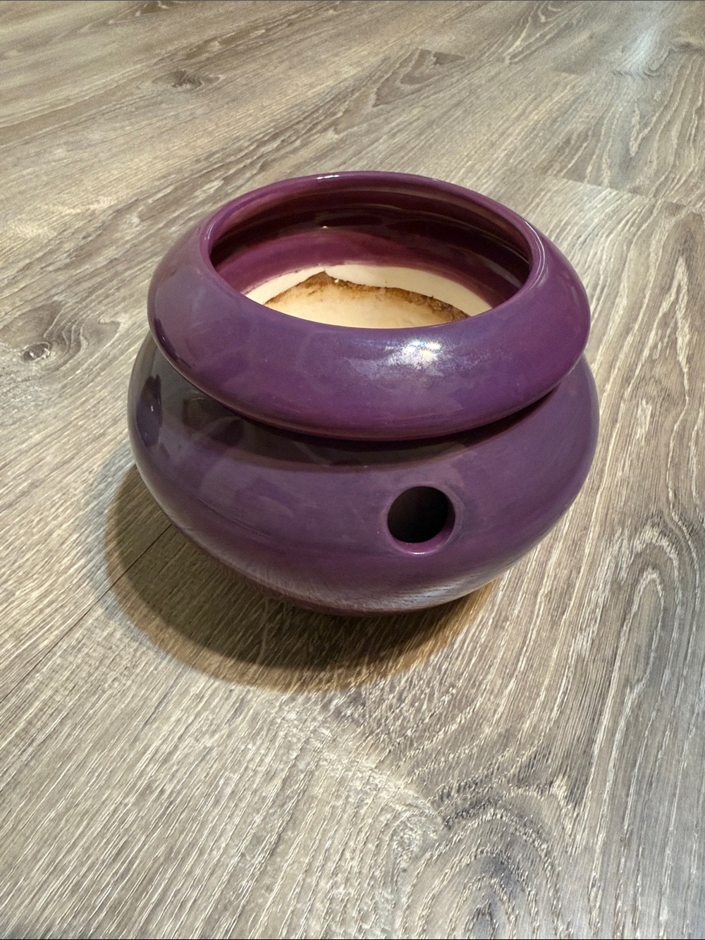 Vintage The Violet Pot Purple Self Watering 2 Piece Pottery Flower Pot w/Insert